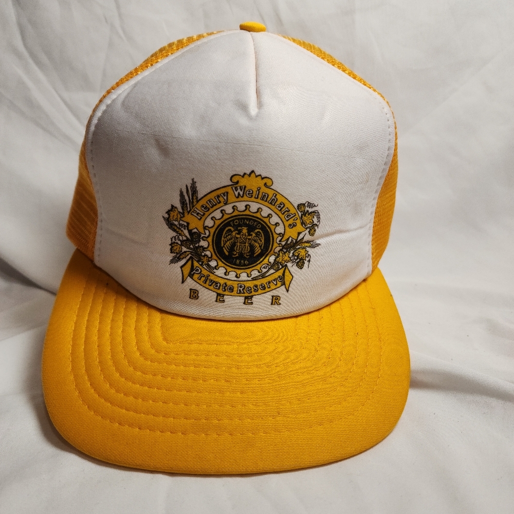 Henry Weinhard's Private Reserve Beer Yellow and White Trucker Hat